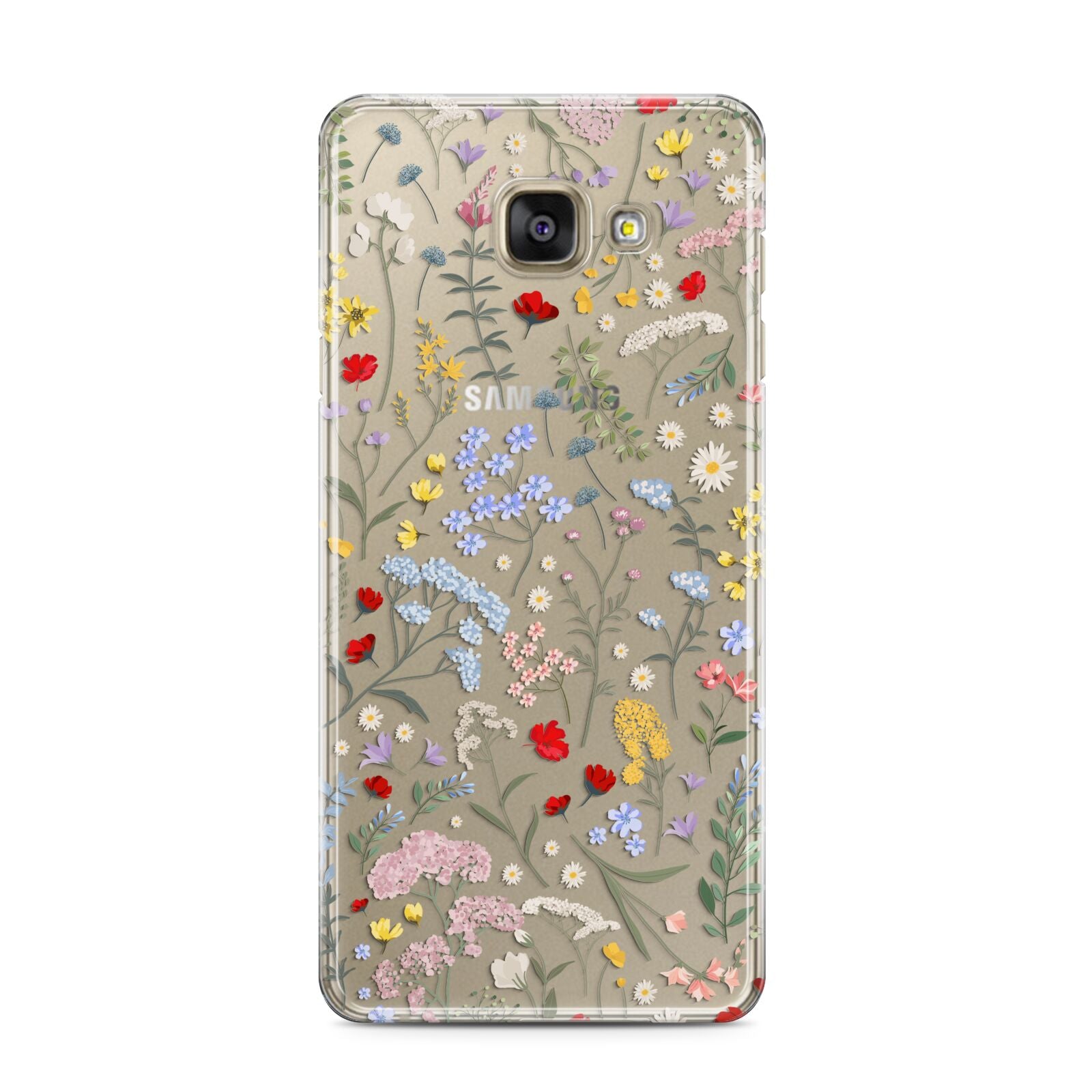 Wild Flowers Samsung Galaxy A3 2016 Case on gold phone