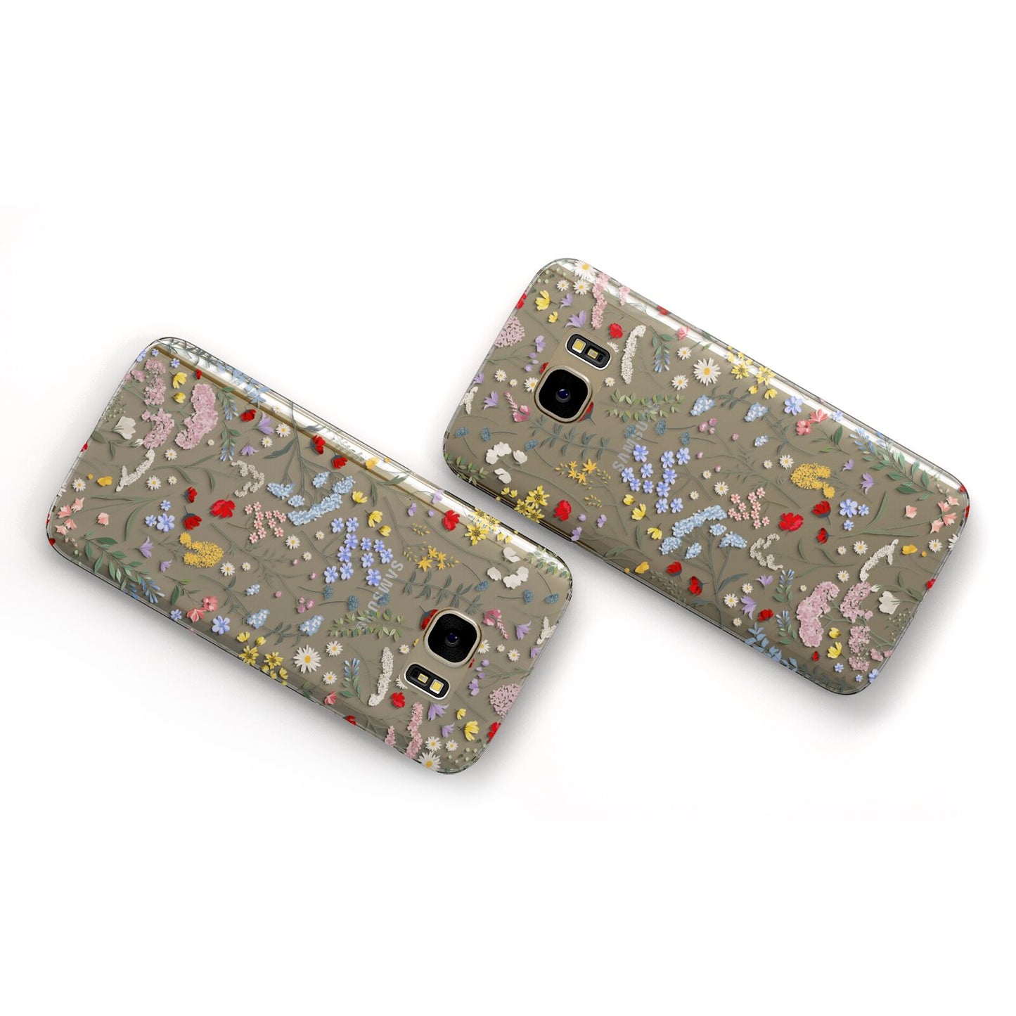 Wild Flowers Samsung Galaxy Case Flat Overview