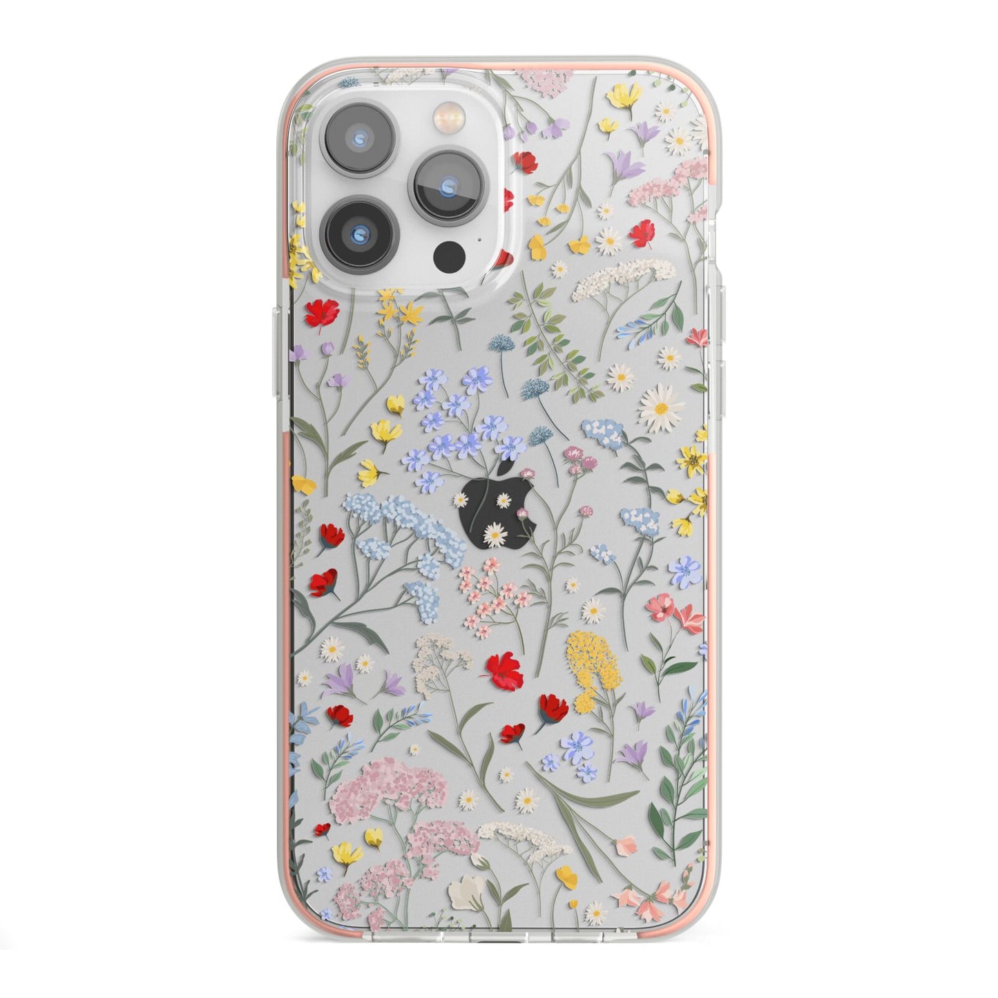 Wild Flowers iPhone 13 Pro Max TPU Impact Case with Pink Edges