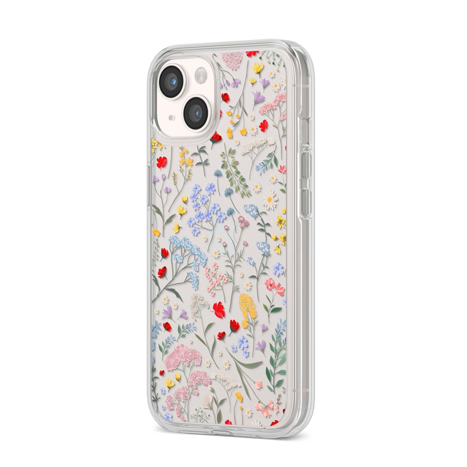 Wild Flowers iPhone 14 Clear Tough Case Starlight Angled Image