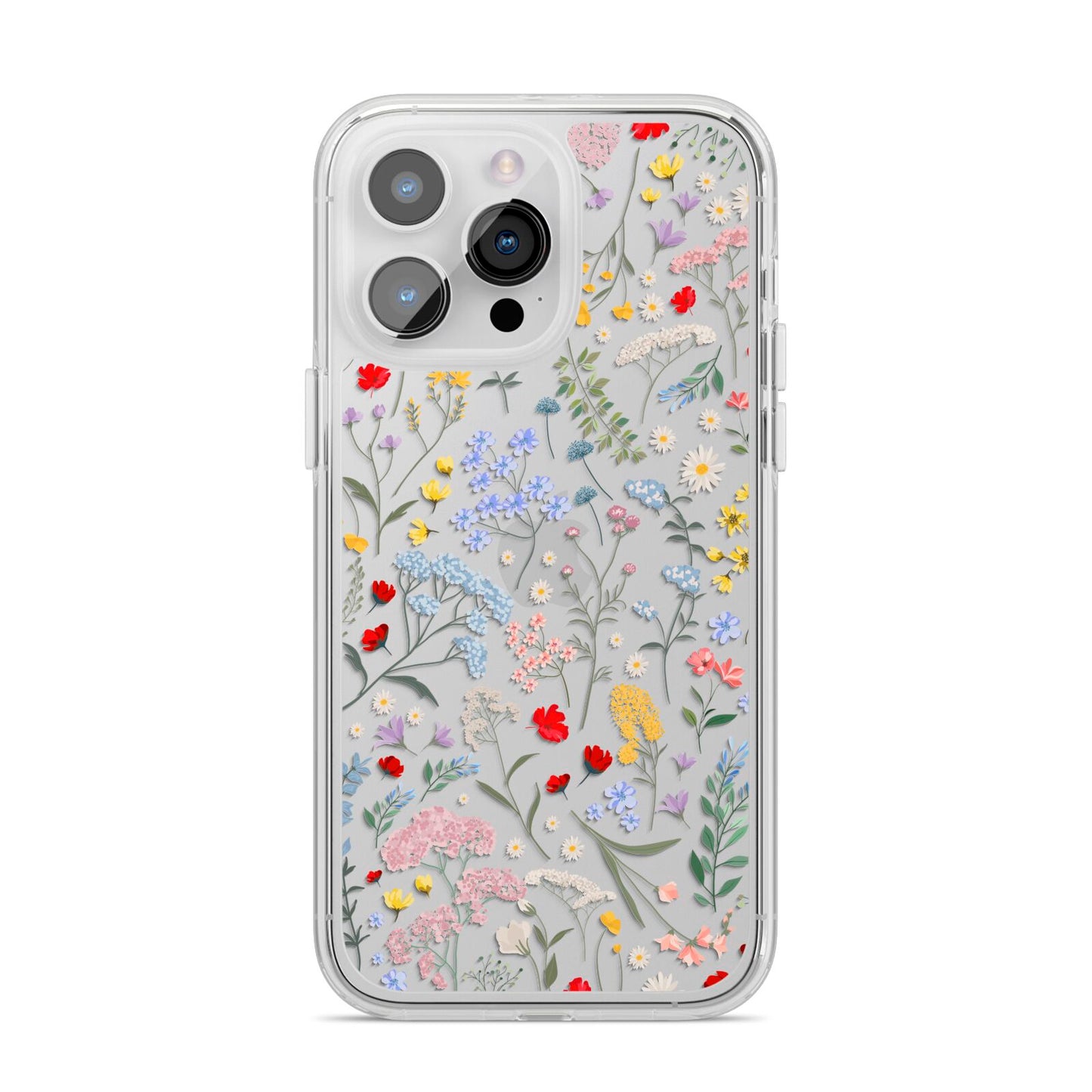 Wild Flowers iPhone 14 Pro Max Clear Tough Case Silver