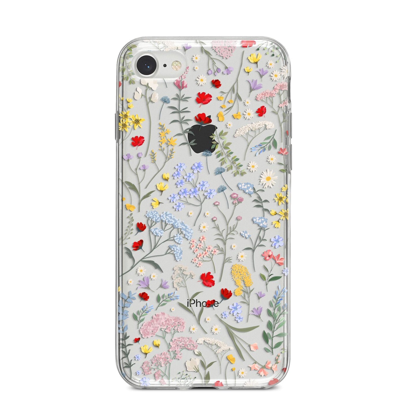 Wild Flowers iPhone 8 Bumper Case on Silver iPhone