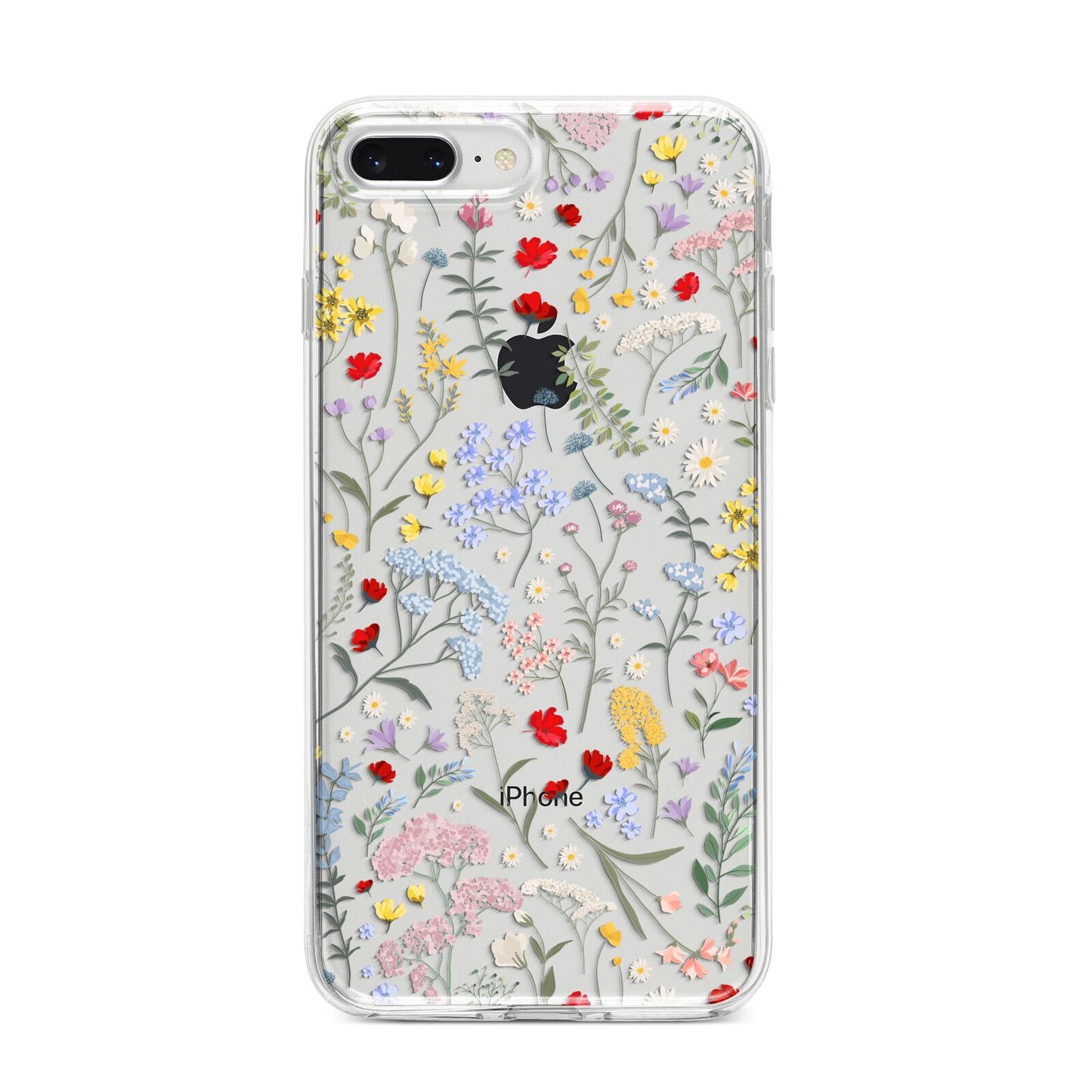 Wild Flowers iPhone 8 Plus Bumper Case on Silver iPhone