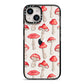 Wild Mushrooms iPhone 14 Black Impact Case on Silver phone
