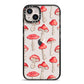 Wild Mushrooms iPhone 14 Plus Black Impact Case on Silver phone