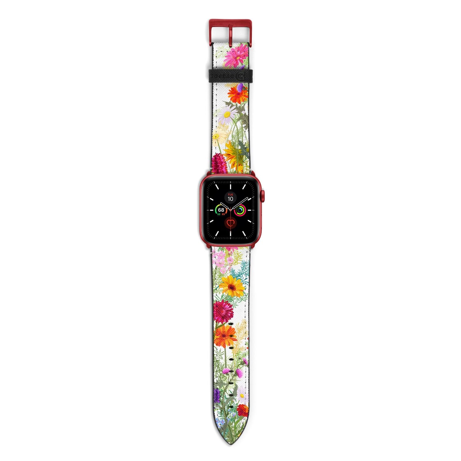 Wildflower Apple Watch Strap with Red Hardware