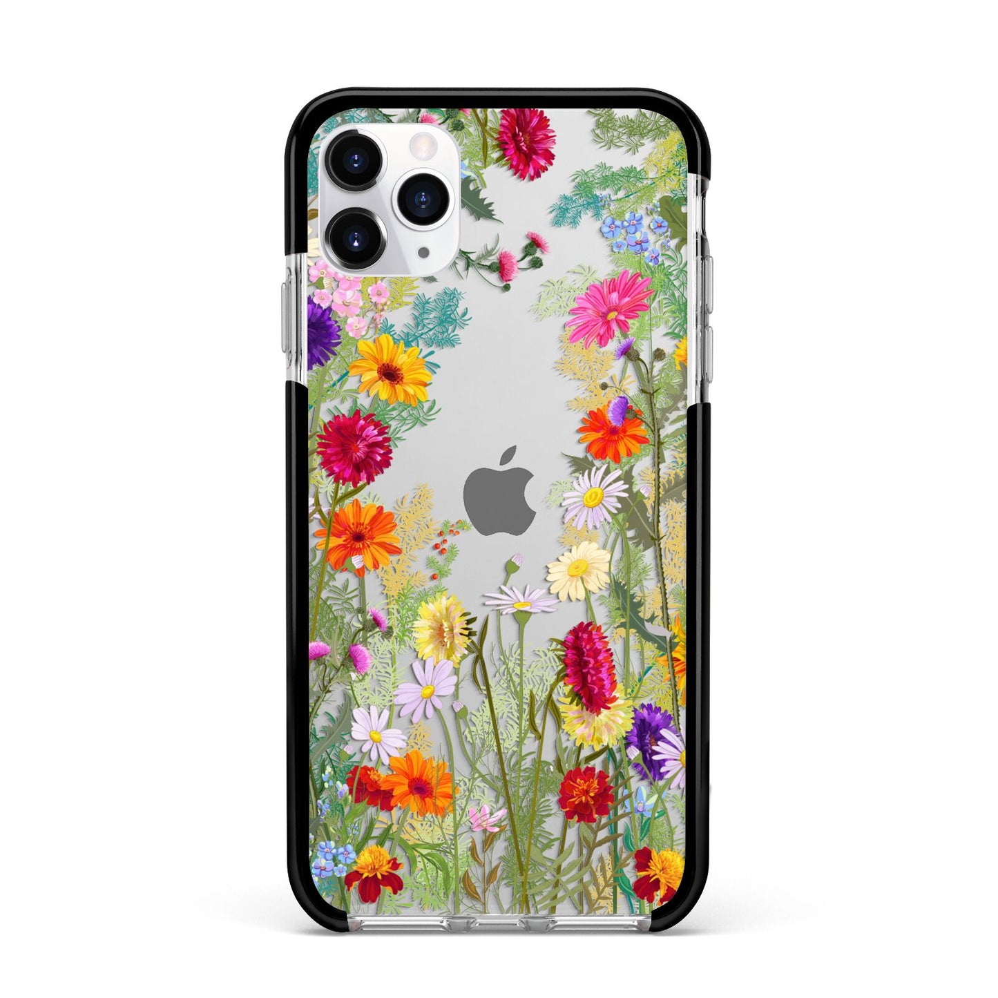 Wildflower Apple iPhone 11 Pro Max in Silver with Black Impact Case