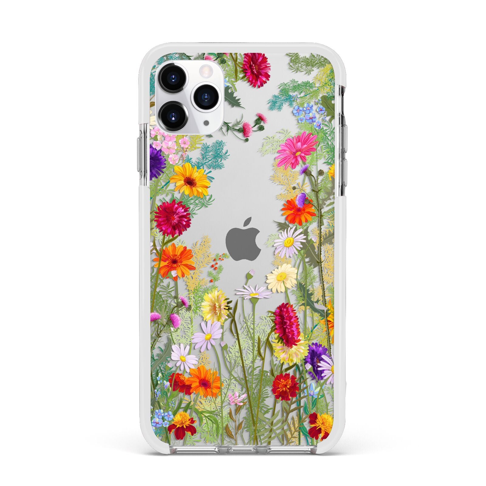 Wildflower Apple iPhone 11 Pro Max in Silver with White Impact Case