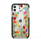 Wildflower Apple iPhone 11 in White with Black Impact Case