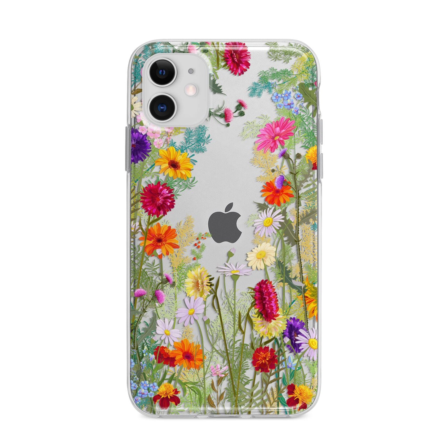 Wildflower Apple iPhone 11 in White with Bumper Case