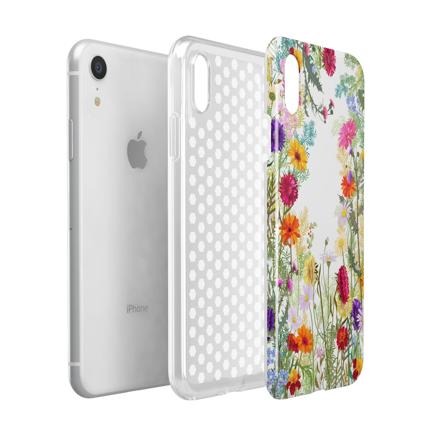 Wildflower Apple iPhone XR White 3D Tough Case Expanded view