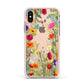 Wildflower Apple iPhone Xs Impact Case Pink Edge on Gold Phone