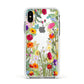 Wildflower Apple iPhone Xs Impact Case White Edge on Silver Phone