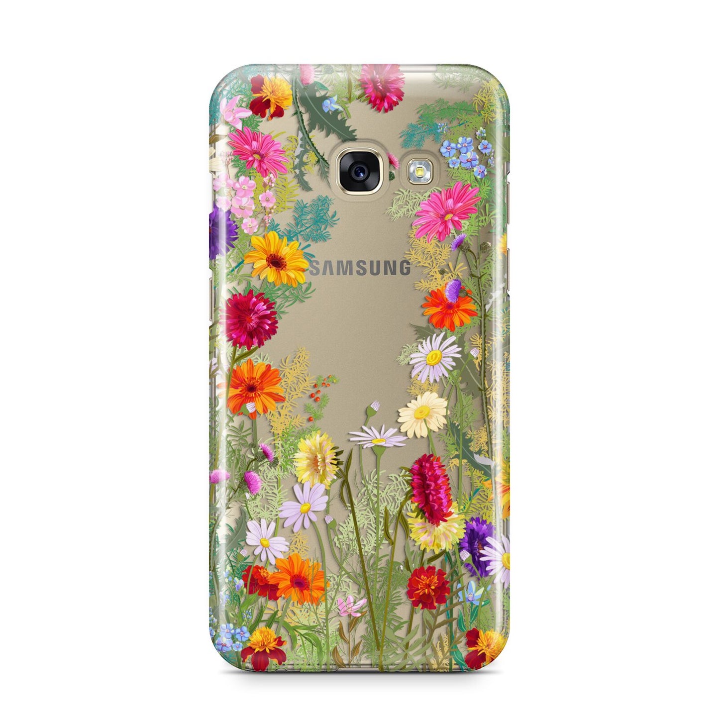 Wildflower Samsung Galaxy A3 2017 Case on gold phone