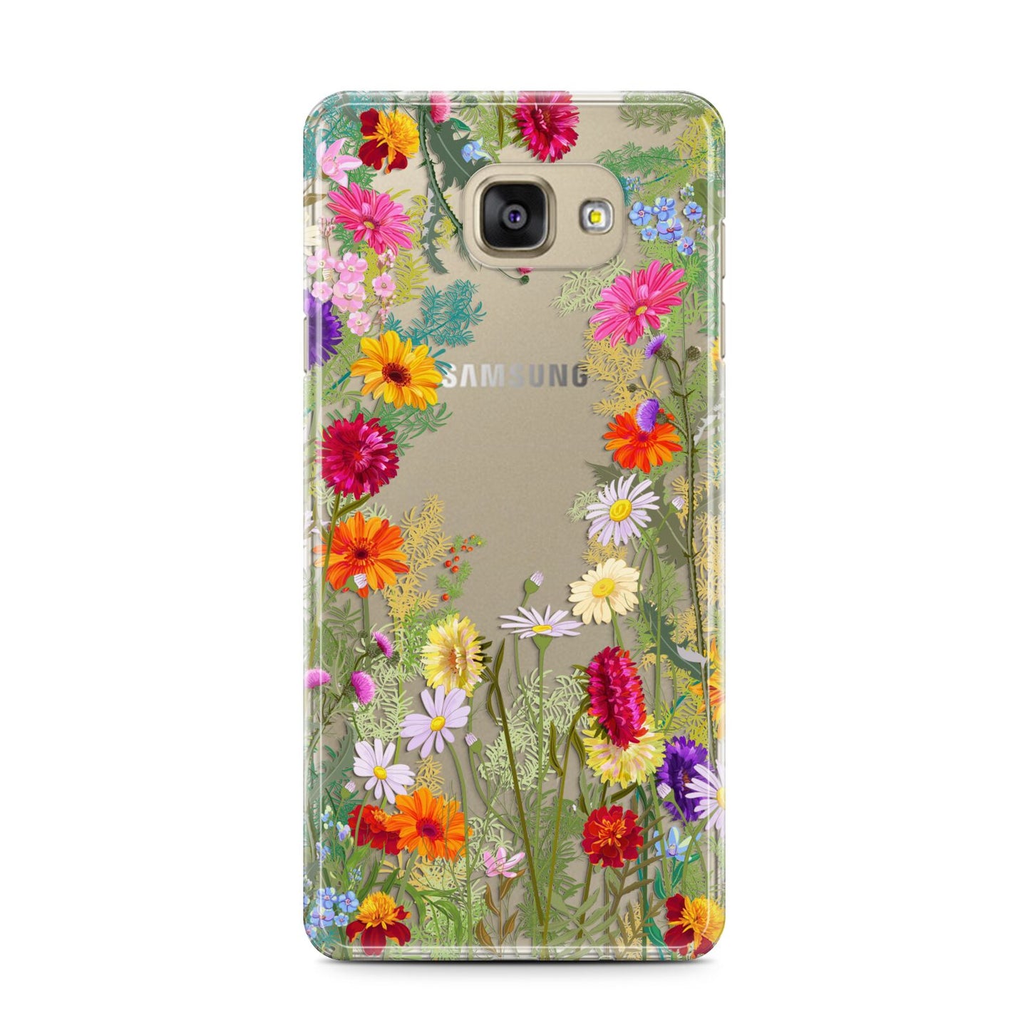 Wildflower Samsung Galaxy A7 2016 Case on gold phone