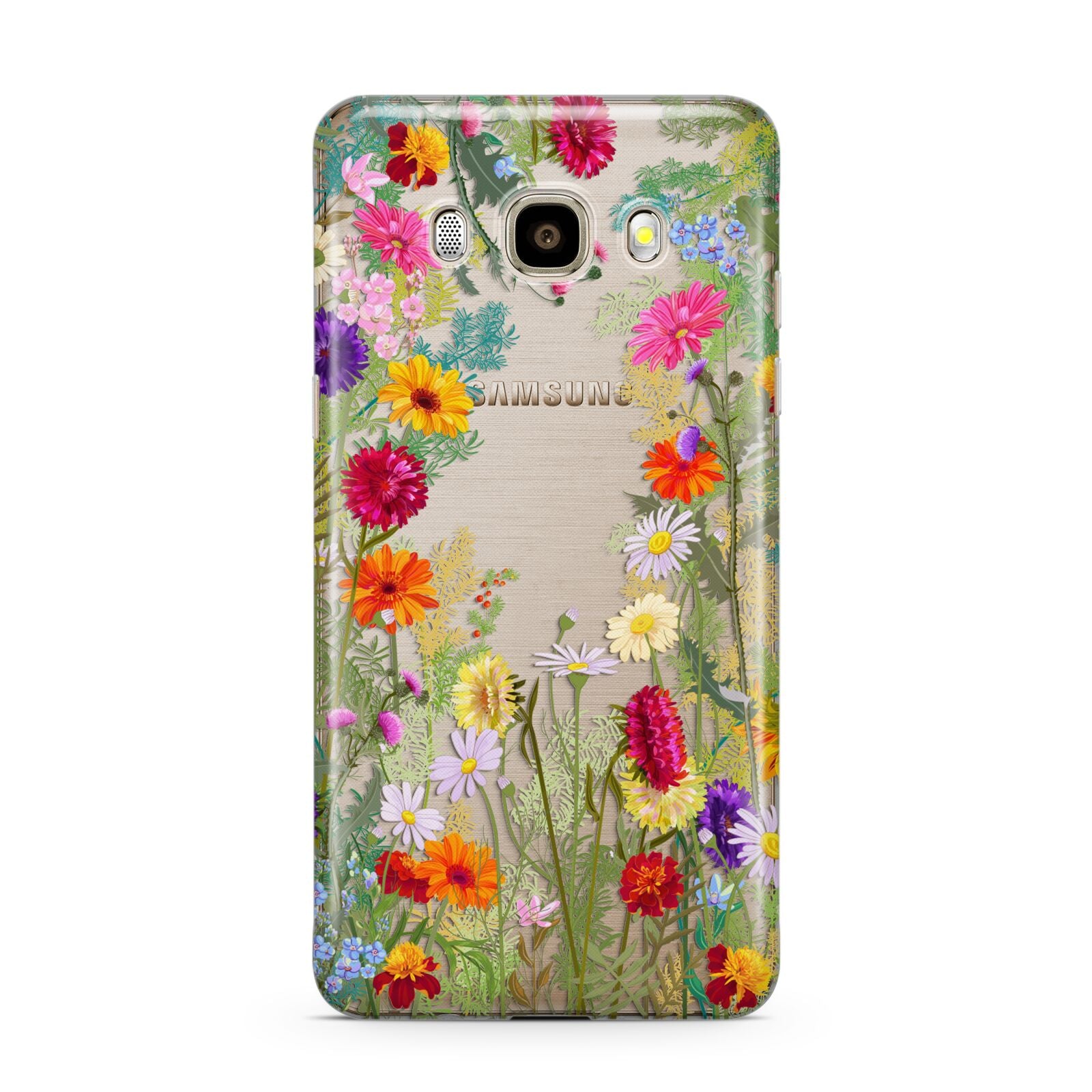 Wildflower Samsung Galaxy J7 2016 Case on gold phone