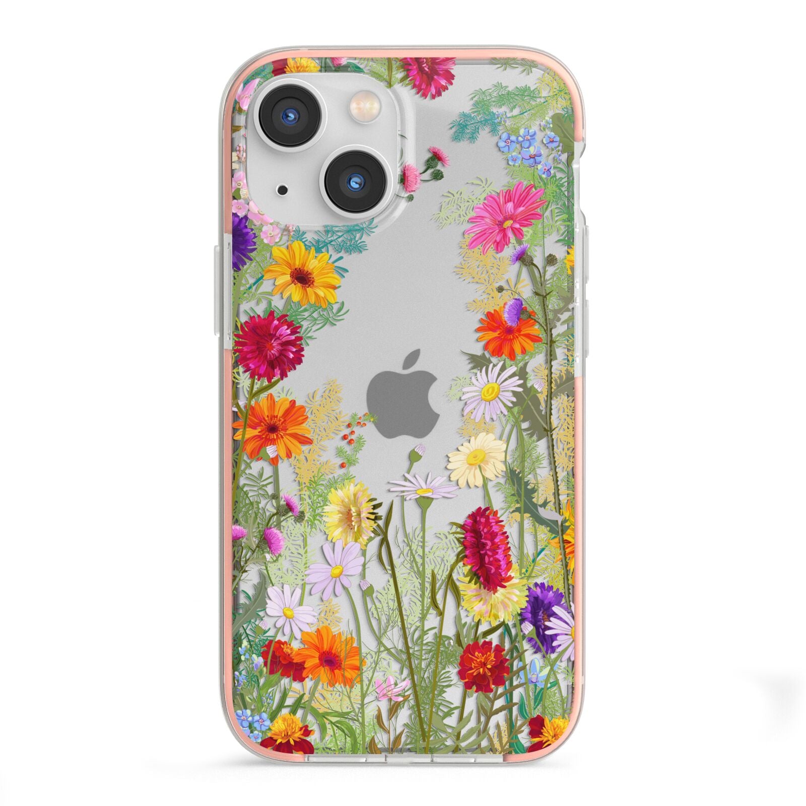 Wildflower iPhone 13 Mini TPU Impact Case with Pink Edges