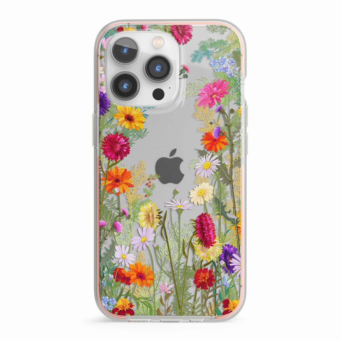 Wildflower iPhone 13 Pro TPU Impact Case with Pink Edges