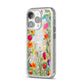 Wildflower iPhone 14 Pro Glitter Tough Case Silver Angled Image
