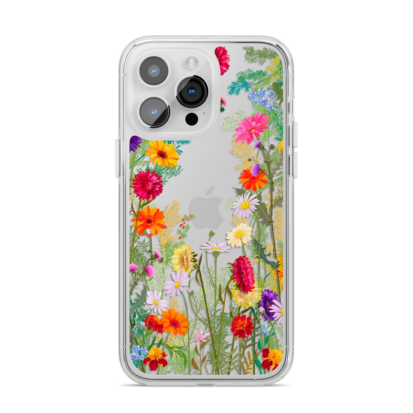 Wildflower iPhone 14 Pro Max Clear Tough Case Silver