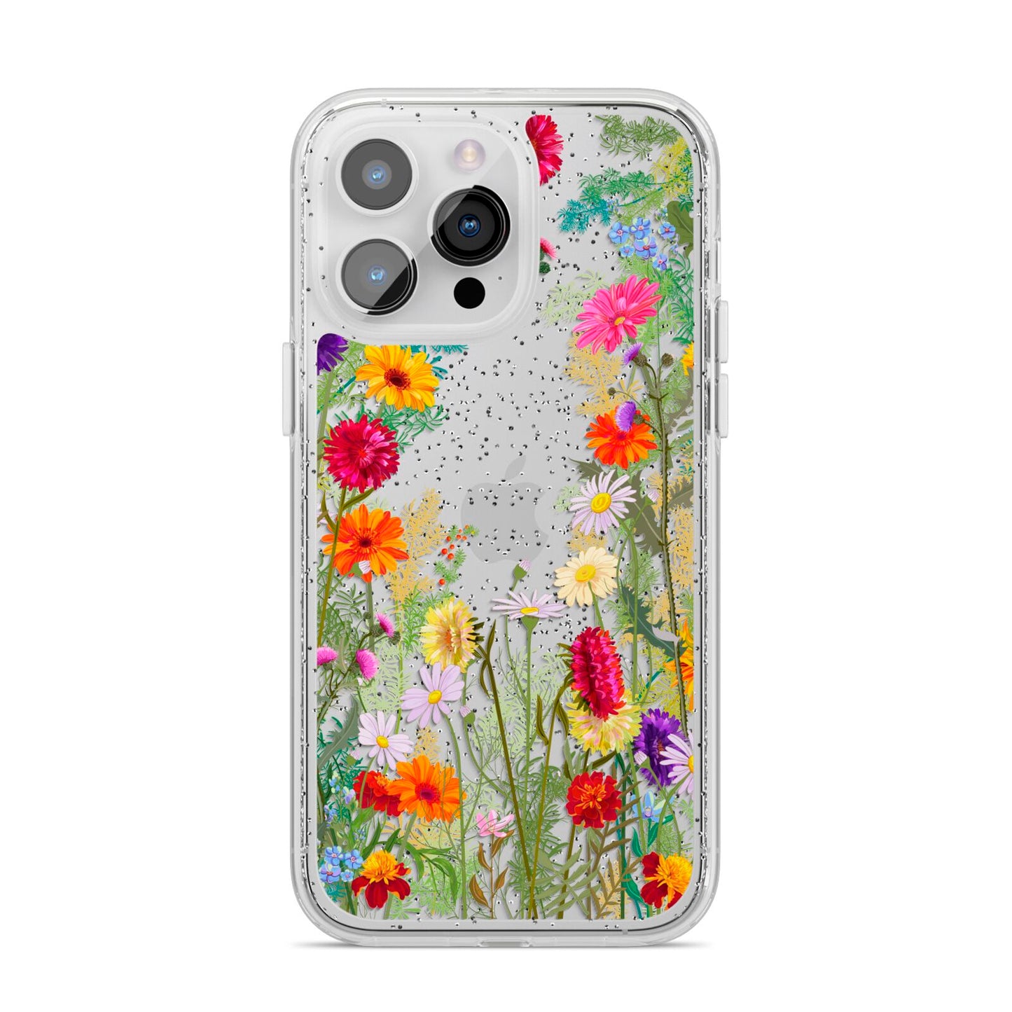 Wildflower iPhone 14 Pro Max Glitter Tough Case Silver
