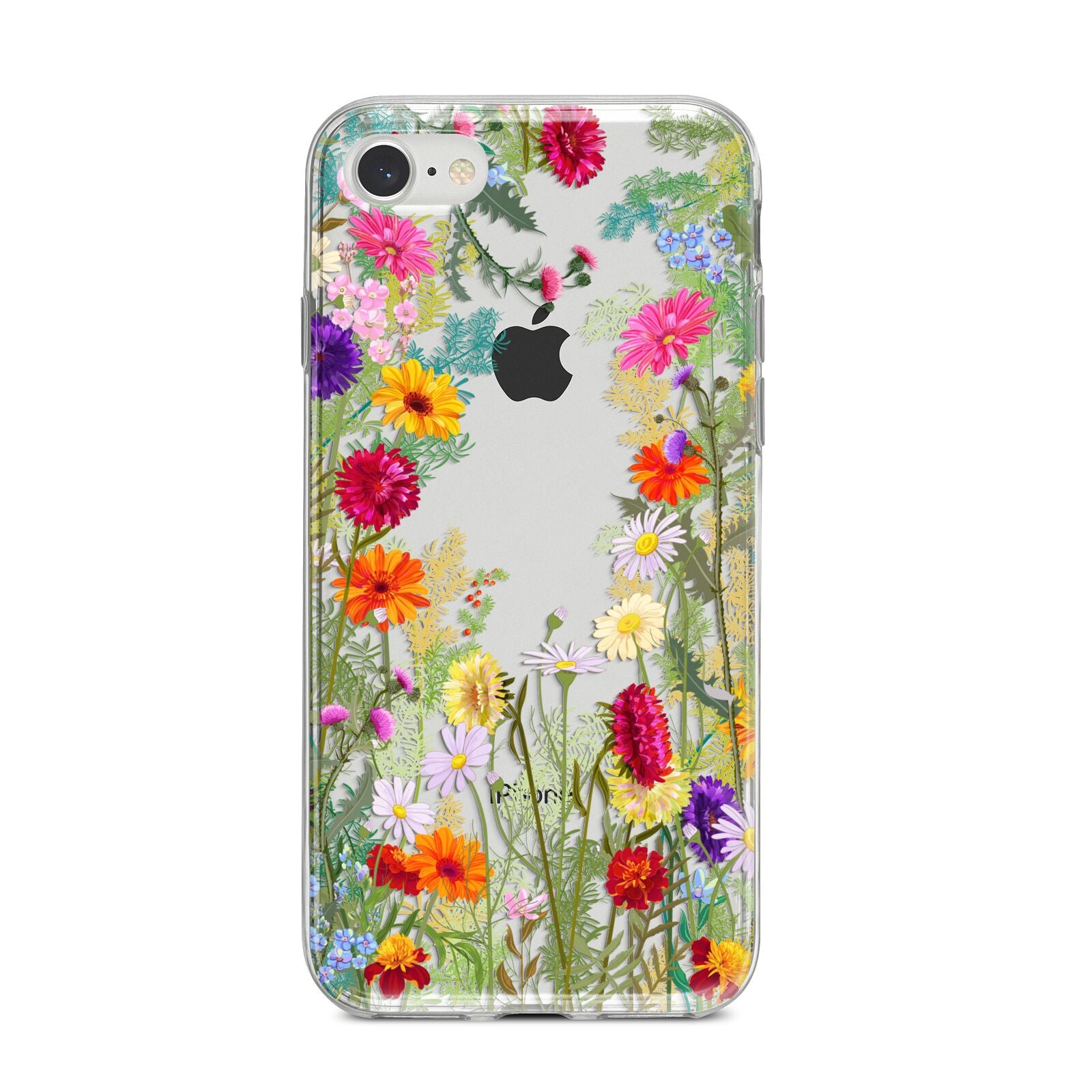 Wildflower iPhone 8 Bumper Case on Silver iPhone
