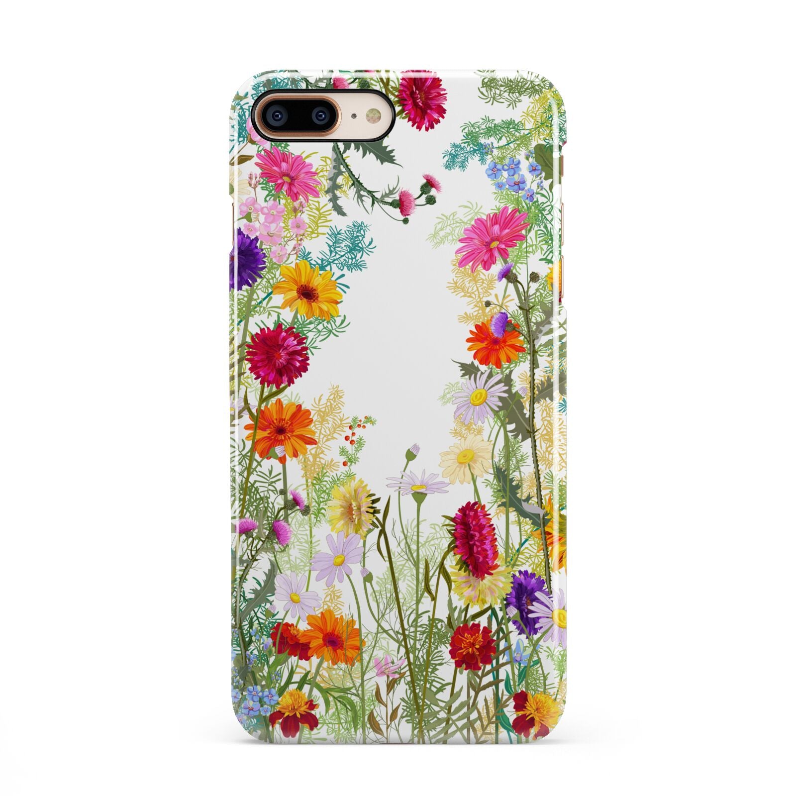 Wildflower iPhone 8 Plus 3D Snap Case on Gold Phone