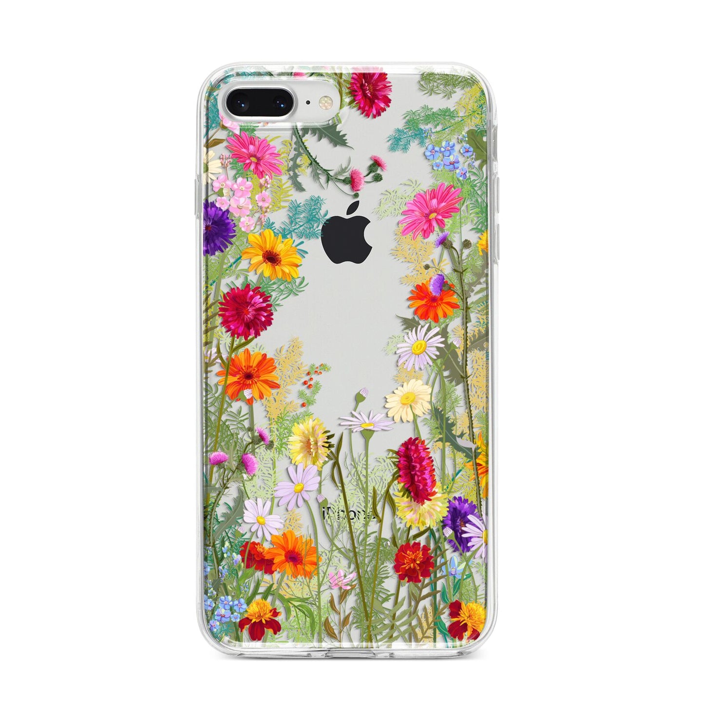 Wildflower iPhone 8 Plus Bumper Case on Silver iPhone