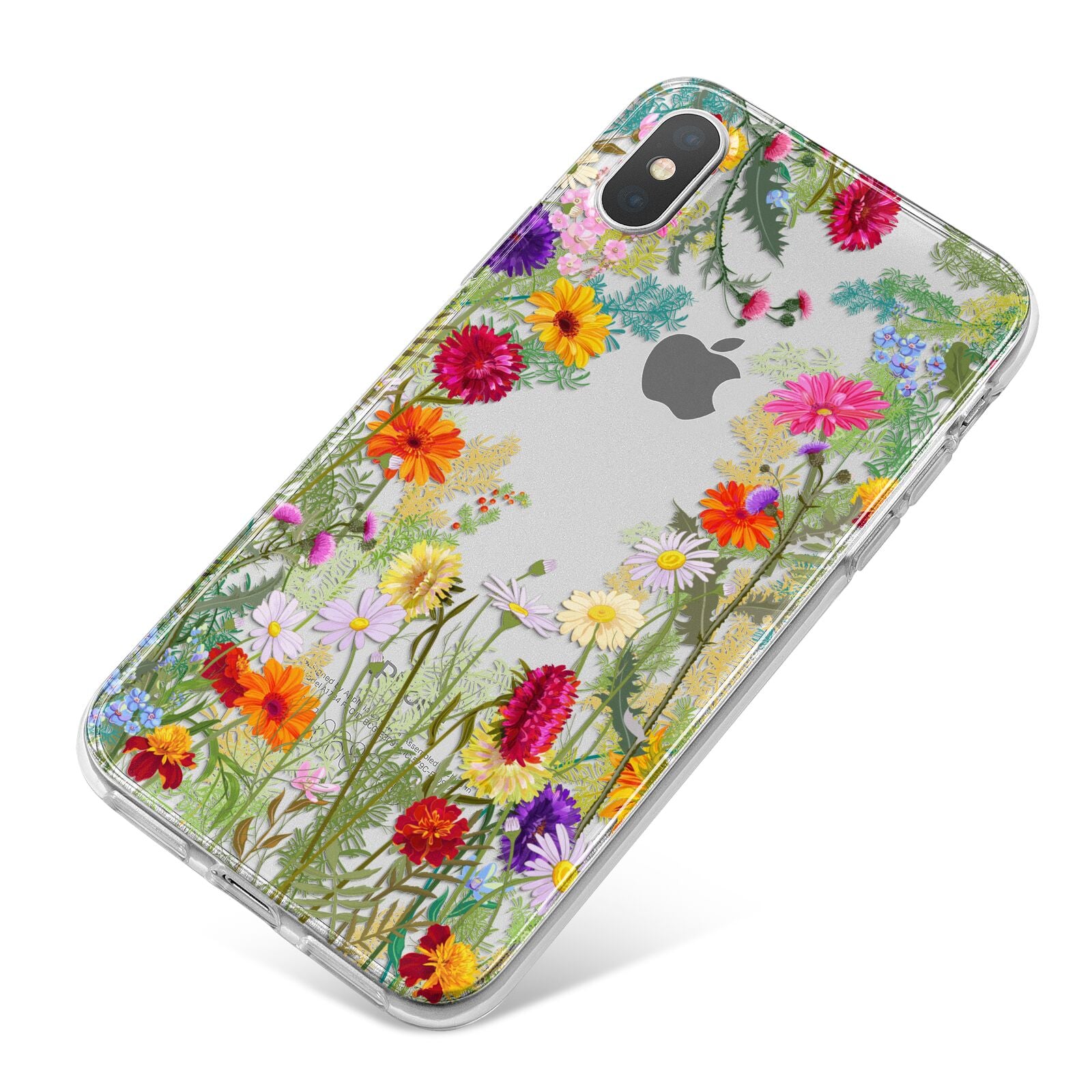 Wildflower iPhone X Bumper Case on Silver iPhone