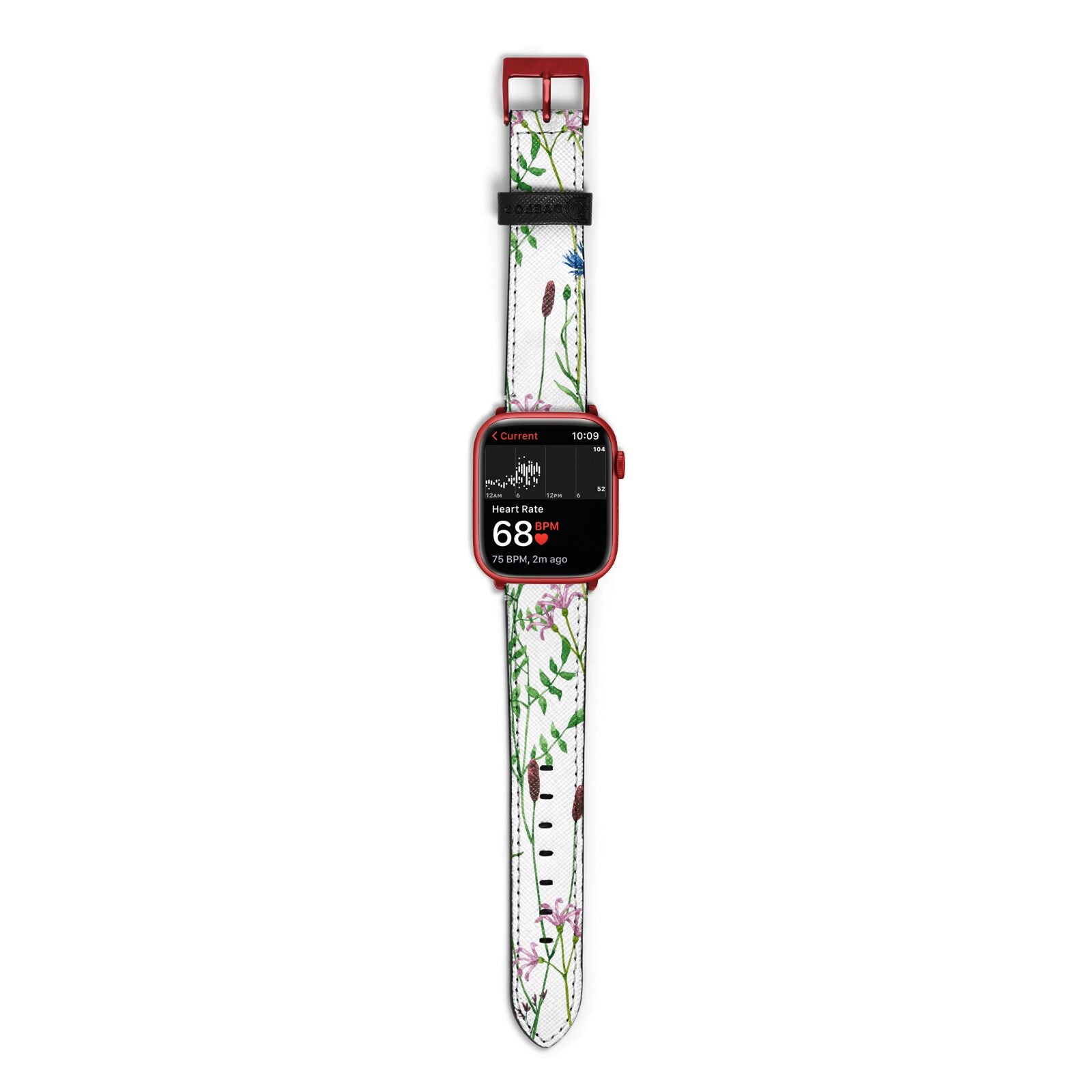 Wildflowers Apple Watch Strap Size 38mm with Red Hardware
