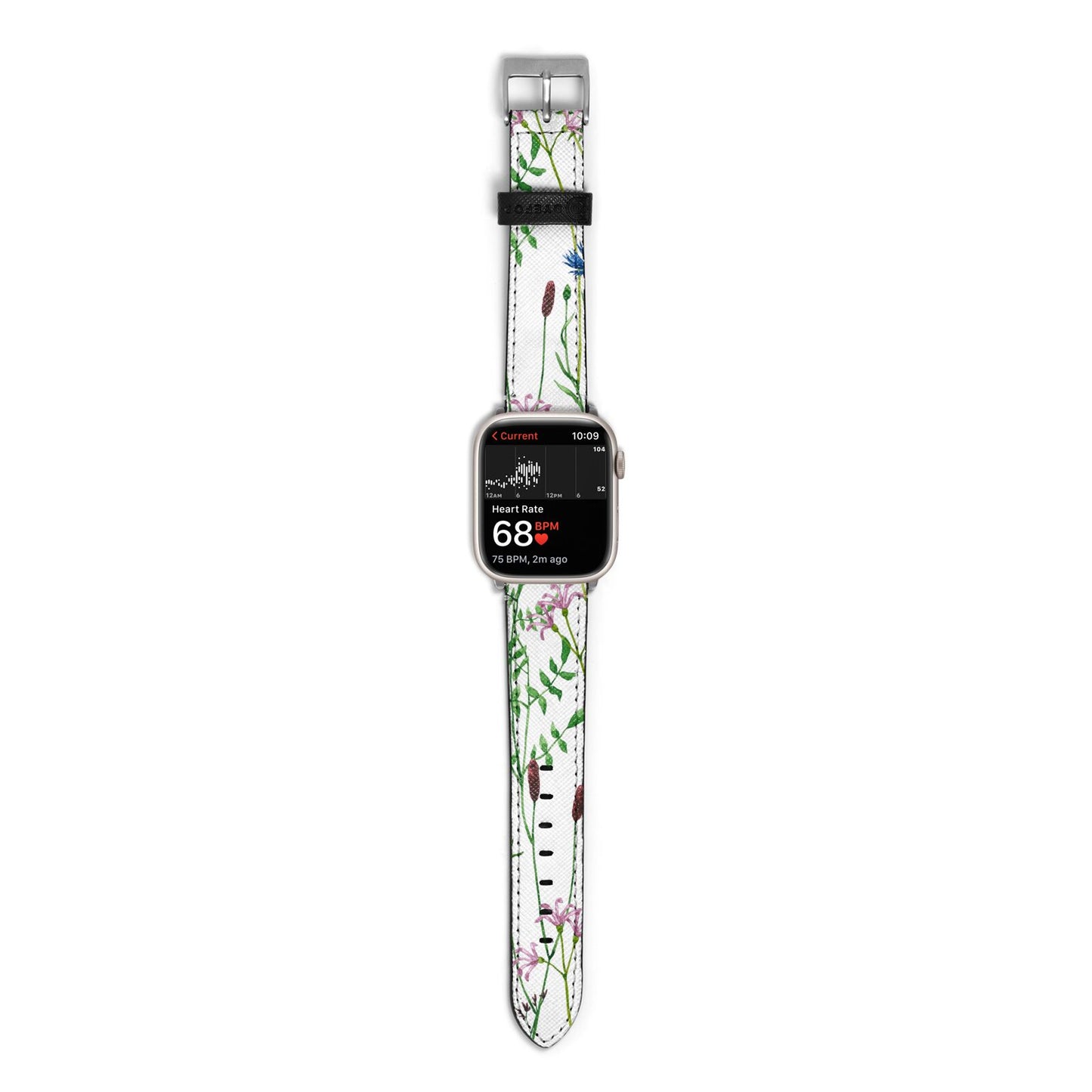 Wildflowers Apple Watch Strap Size 38mm with Silver Hardware