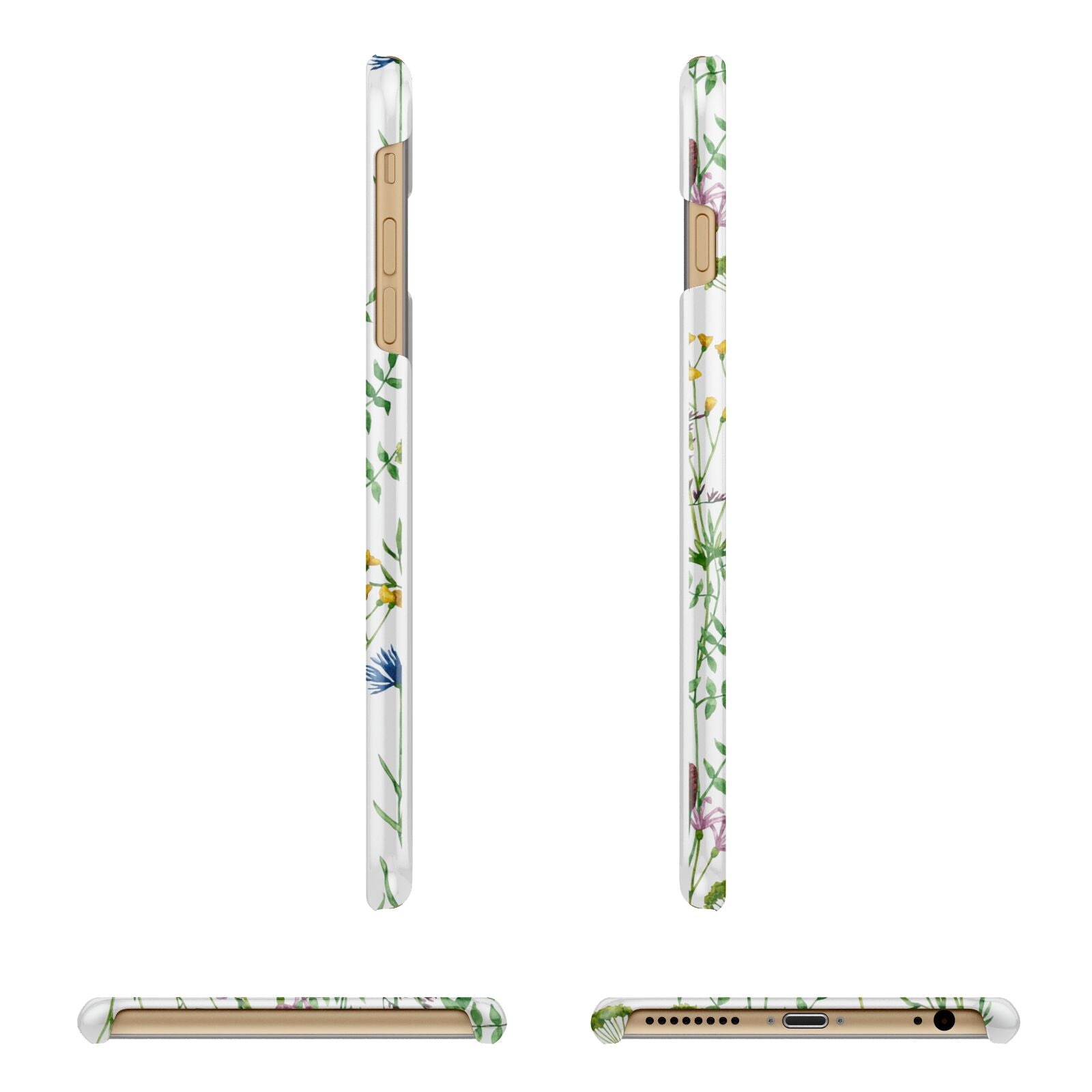 Wildflowers Apple iPhone 6 Plus 3D Wrap Snap Case Angled Images