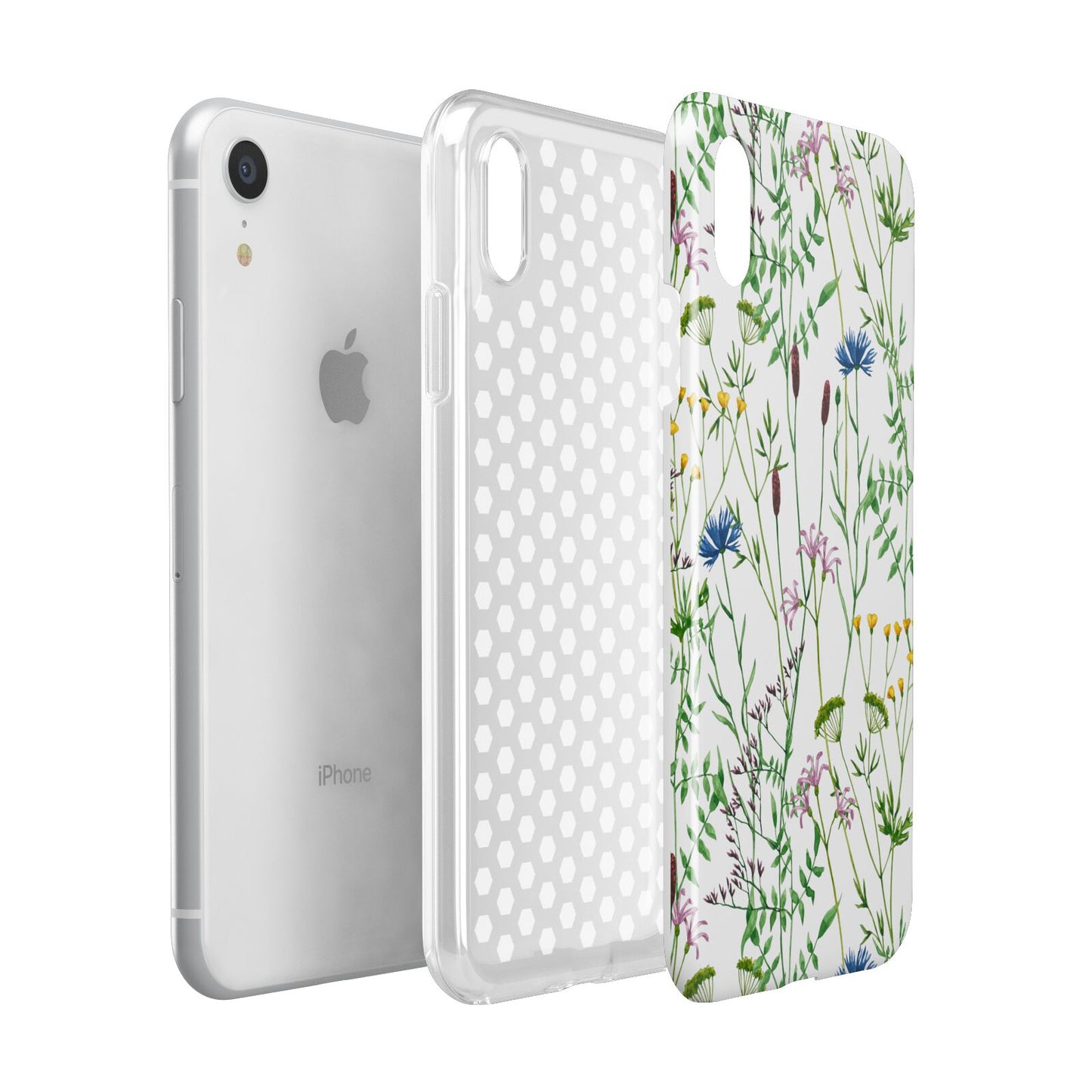 Wildflowers Apple iPhone XR White 3D Tough Case Expanded view