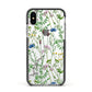 Wildflowers Apple iPhone Xs Impact Case Black Edge on Silver Phone