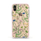 Wildflowers Apple iPhone Xs Impact Case Pink Edge on Gold Phone