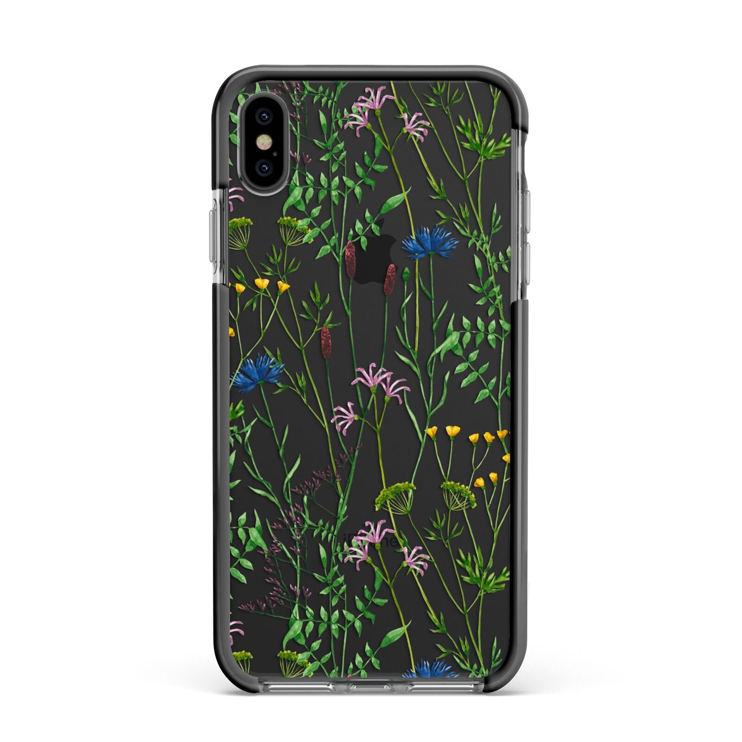 Wildflowers Apple iPhone Xs Max Impact Case Black Edge on Black Phone