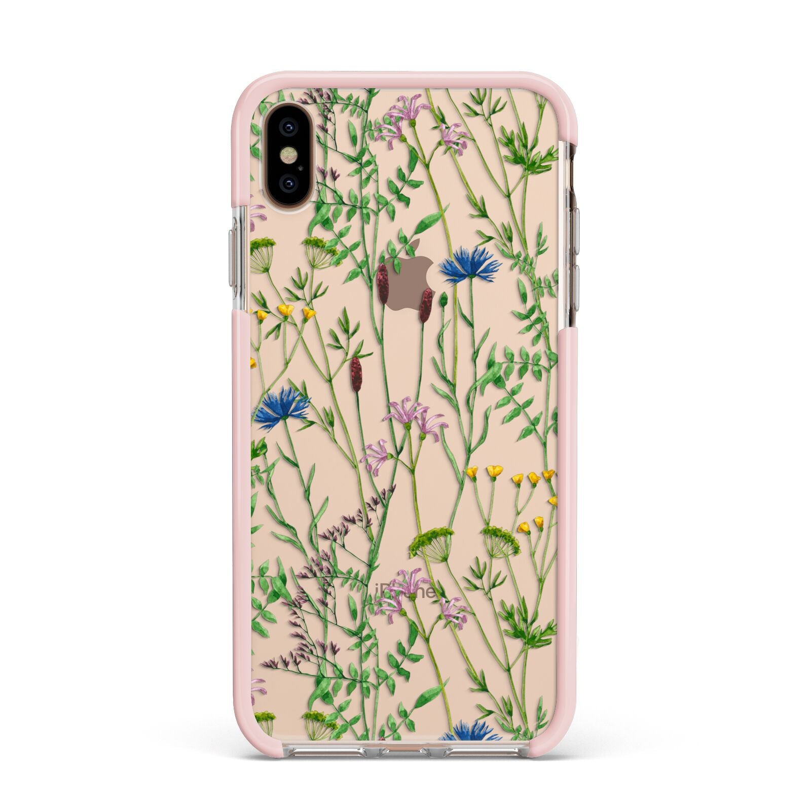 Wildflowers Apple iPhone Xs Max Impact Case Pink Edge on Gold Phone