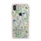 Wildflowers Apple iPhone Xs Max Impact Case Pink Edge on Silver Phone