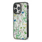 Wildflowers iPhone 13 Pro Black Impact Case Side Angle on Silver phone