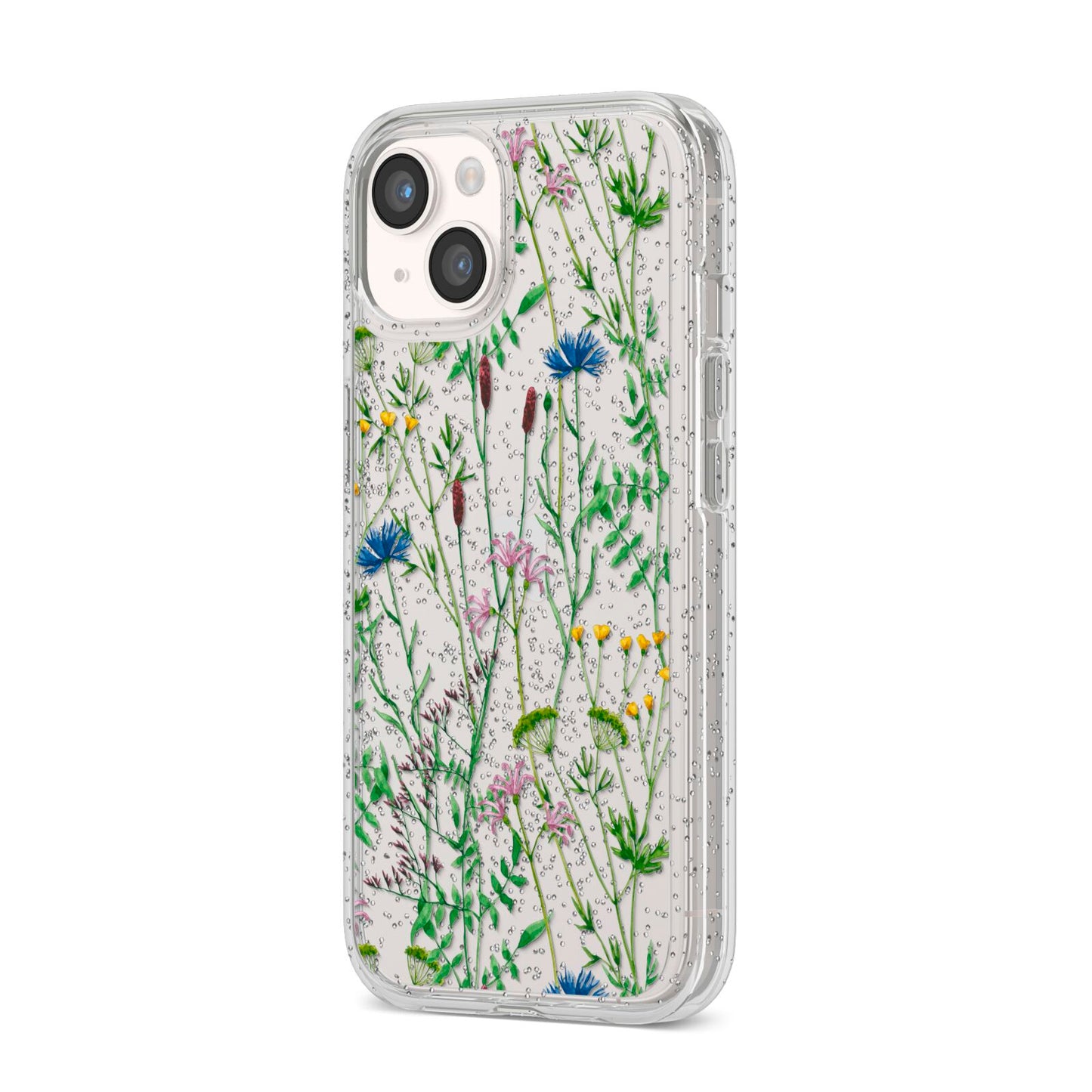 Wildflowers iPhone 14 Glitter Tough Case Starlight Angled Image