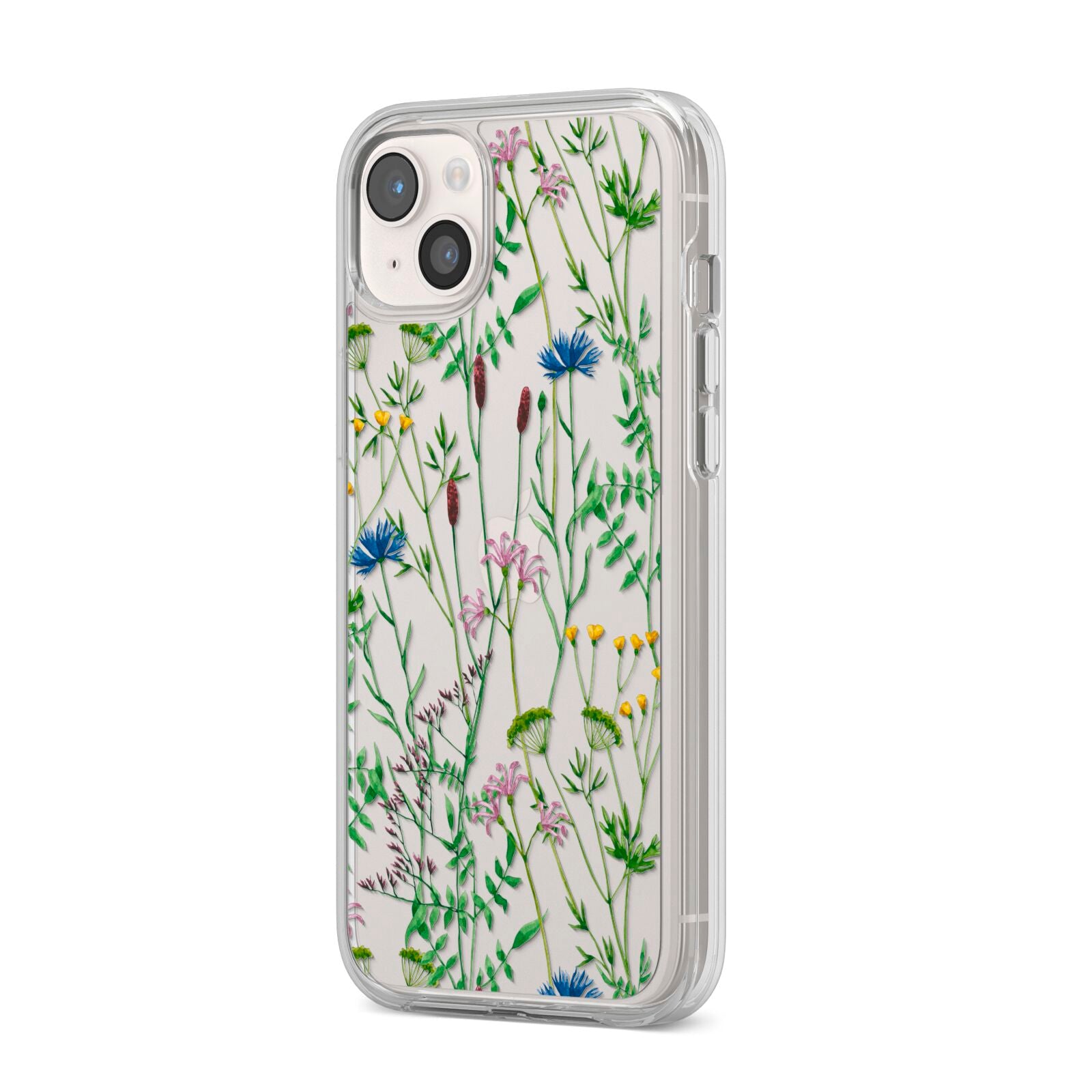Wildflowers iPhone 14 Plus Clear Tough Case Starlight Angled Image