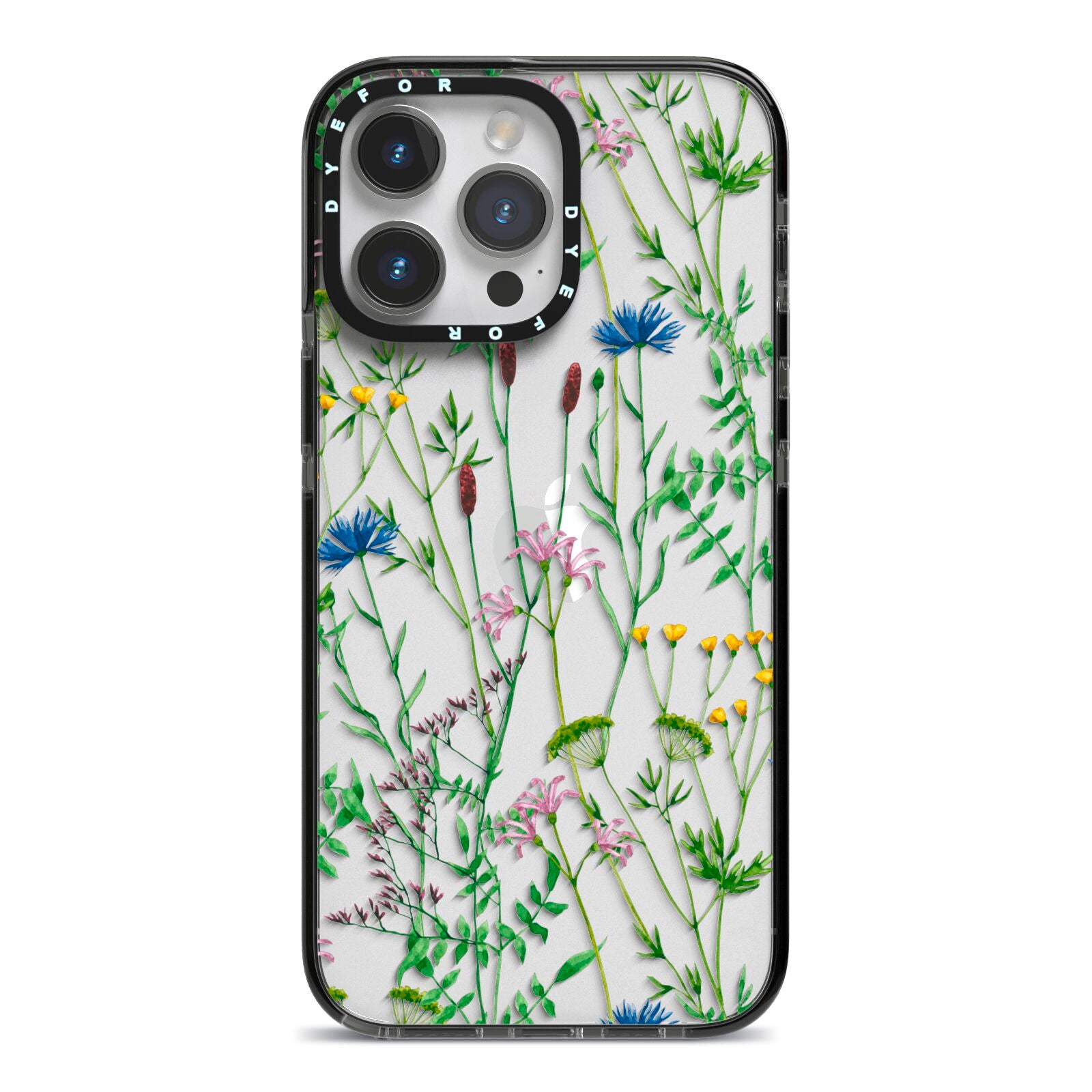 Wildflowers iPhone 14 Pro Max Black Impact Case on Silver phone