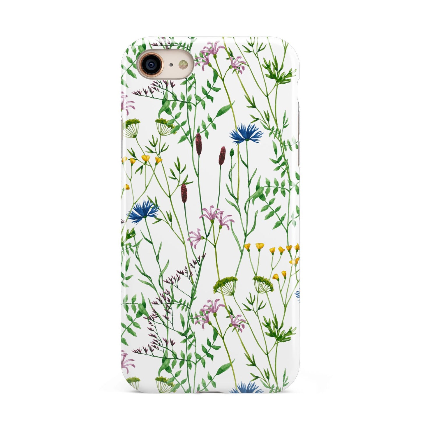 Wildflowers iPhone 8 3D Tough Case on Gold Phone