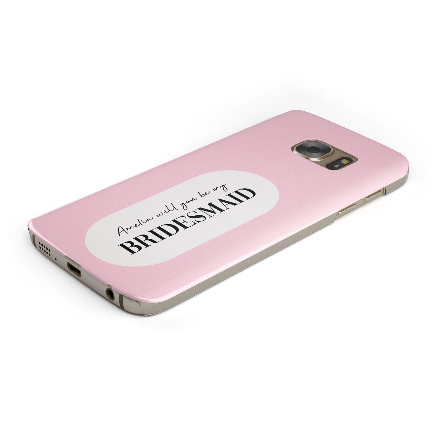 Will You Be My Bridesmaid Protective Samsung Galaxy Case Angled Image