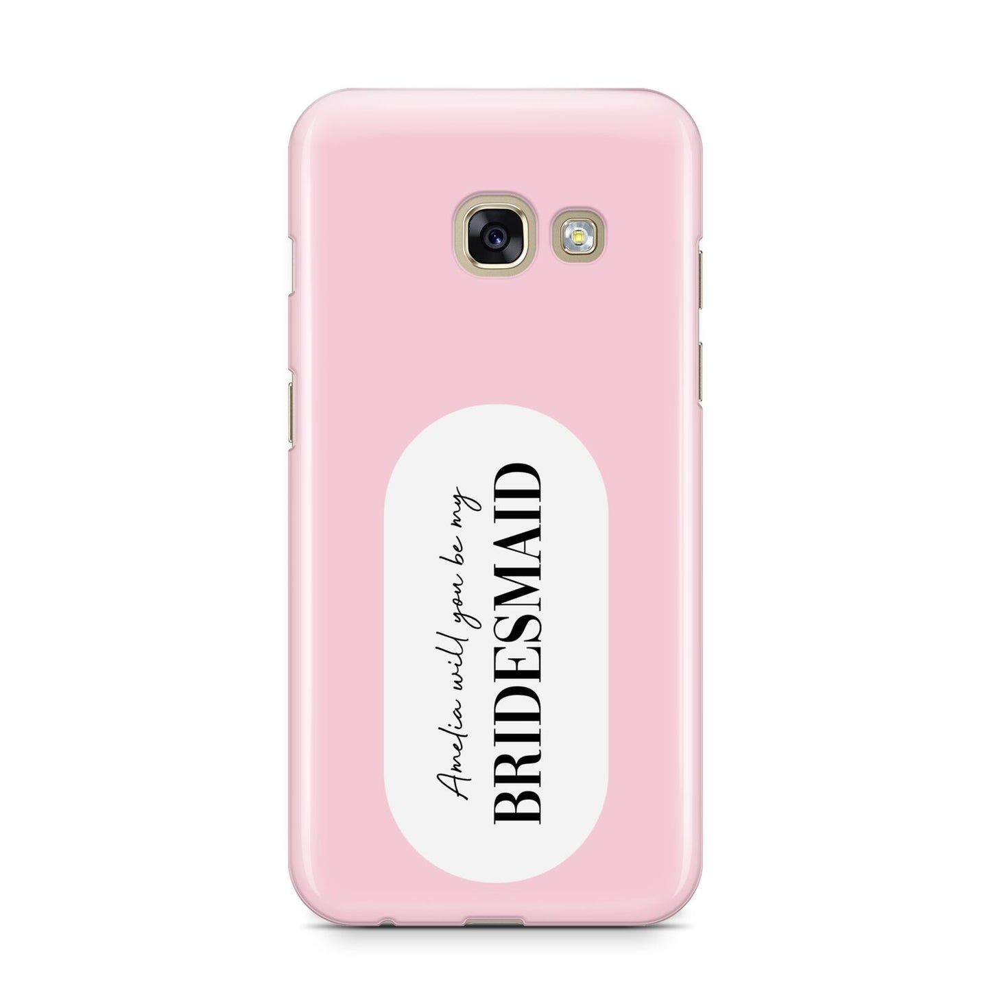 Will You Be My Bridesmaid Samsung Galaxy A3 2017 Case on gold phone
