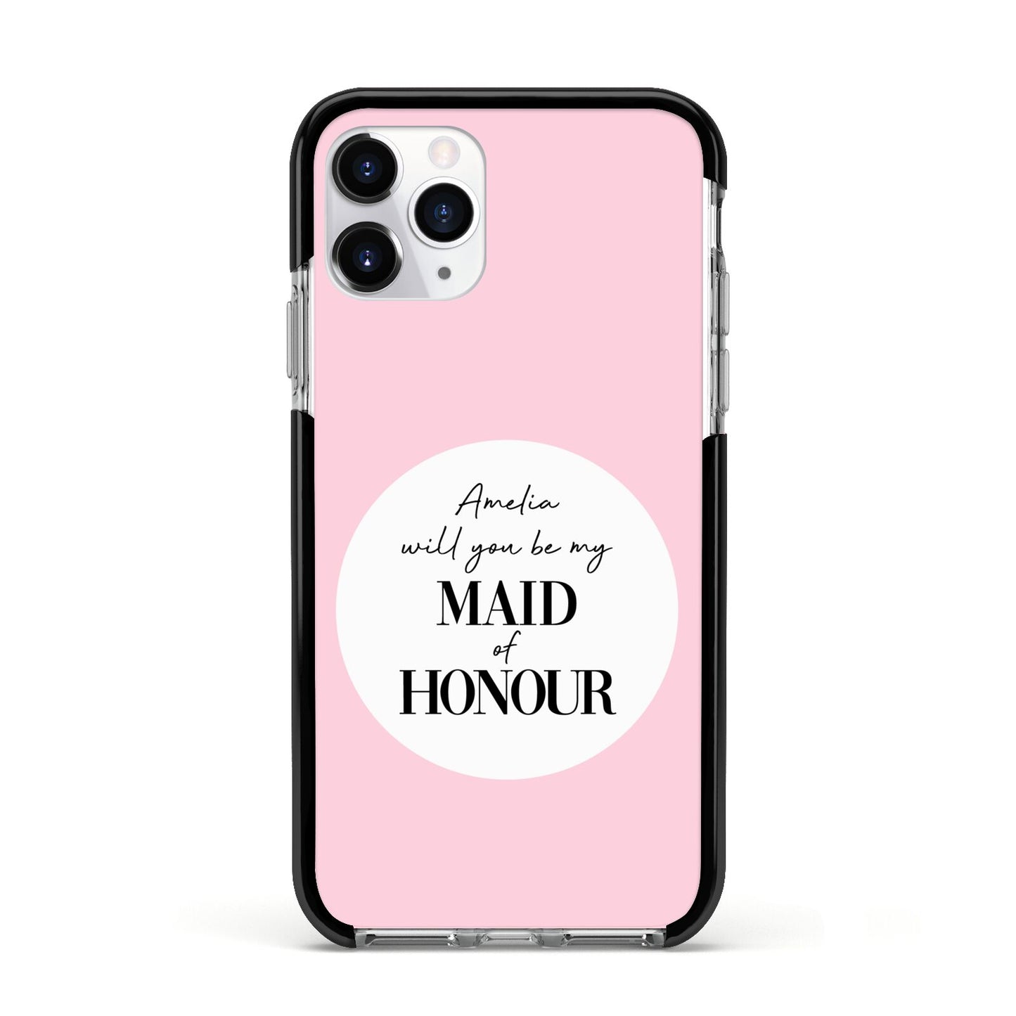 Will You Be My Maid Of Honour Apple iPhone 11 Pro in Silver with Black Impact Case