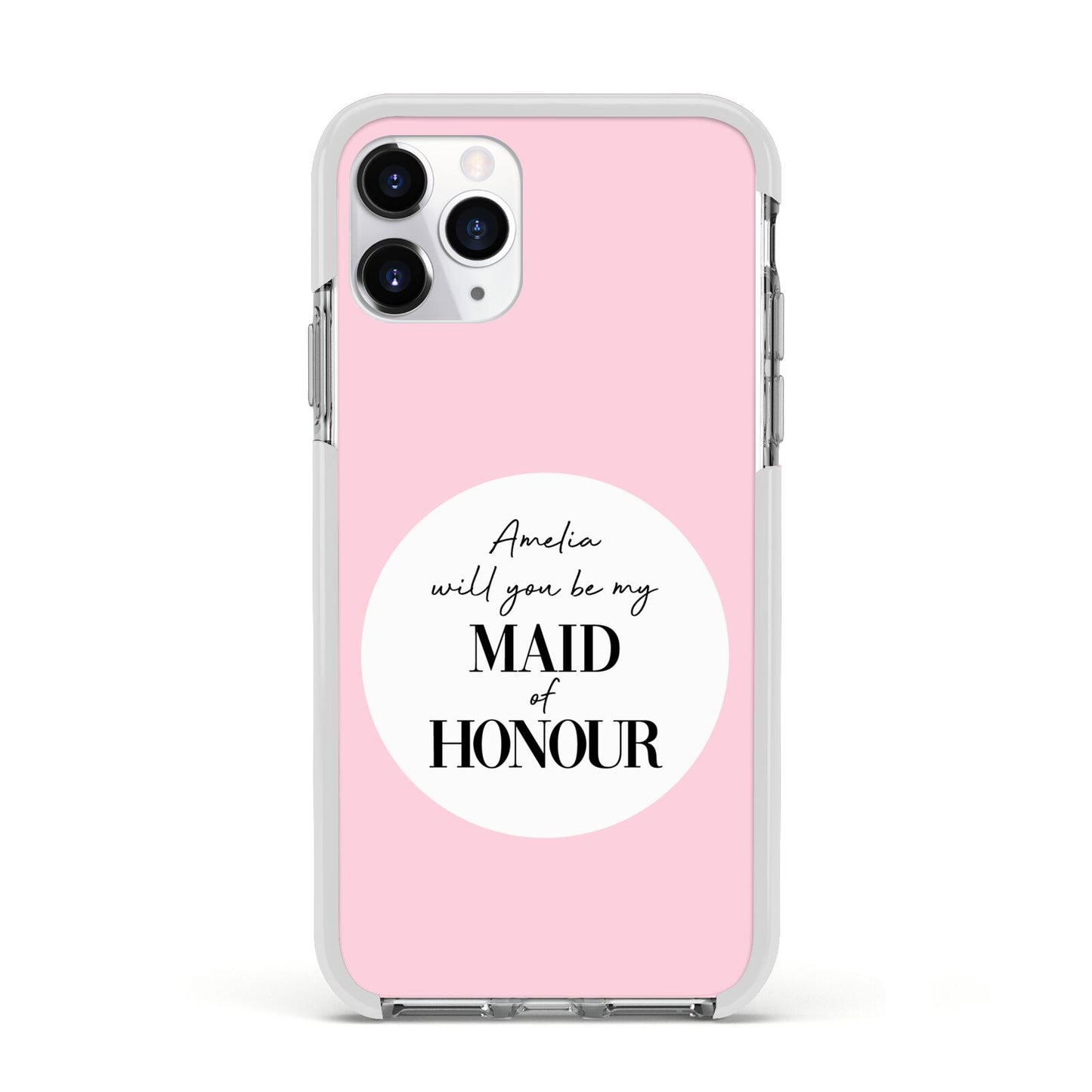 Will You Be My Maid Of Honour Apple iPhone 11 Pro in Silver with White Impact Case