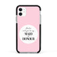 Will You Be My Maid Of Honour Apple iPhone 11 in White with Black Impact Case