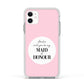 Will You Be My Maid Of Honour Apple iPhone 11 in White with White Impact Case