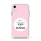 Will You Be My Maid Of Honour Apple iPhone XR Impact Case White Edge on Silver Phone